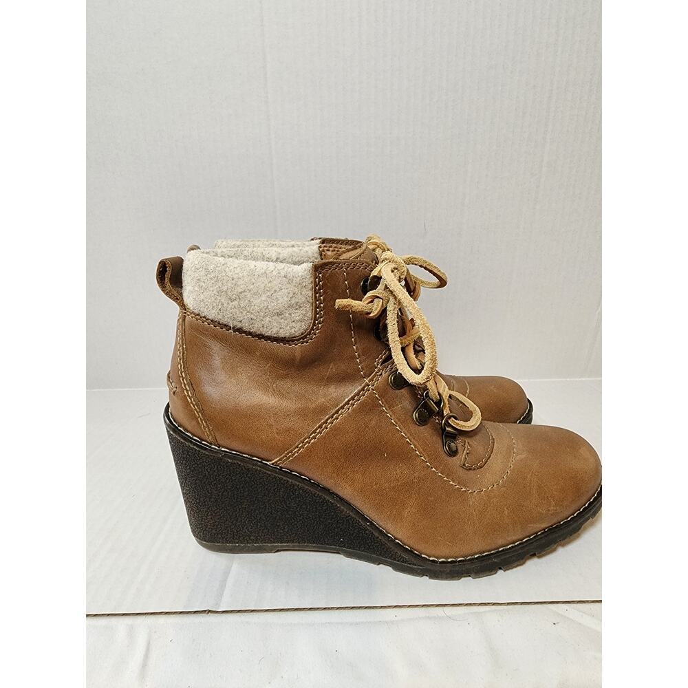 Sperry‎ Topsider Women's Size 8M Brown Leather Lace-Up Wedge Boots - Picture 2 of 9